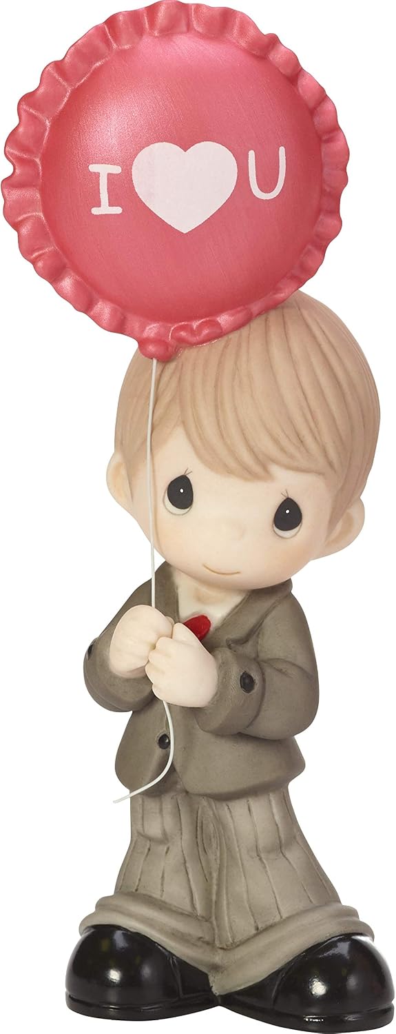 Precious Moments You Make My Heart Smile Boy With Balloon Bisque Porcelain Figurine 182015