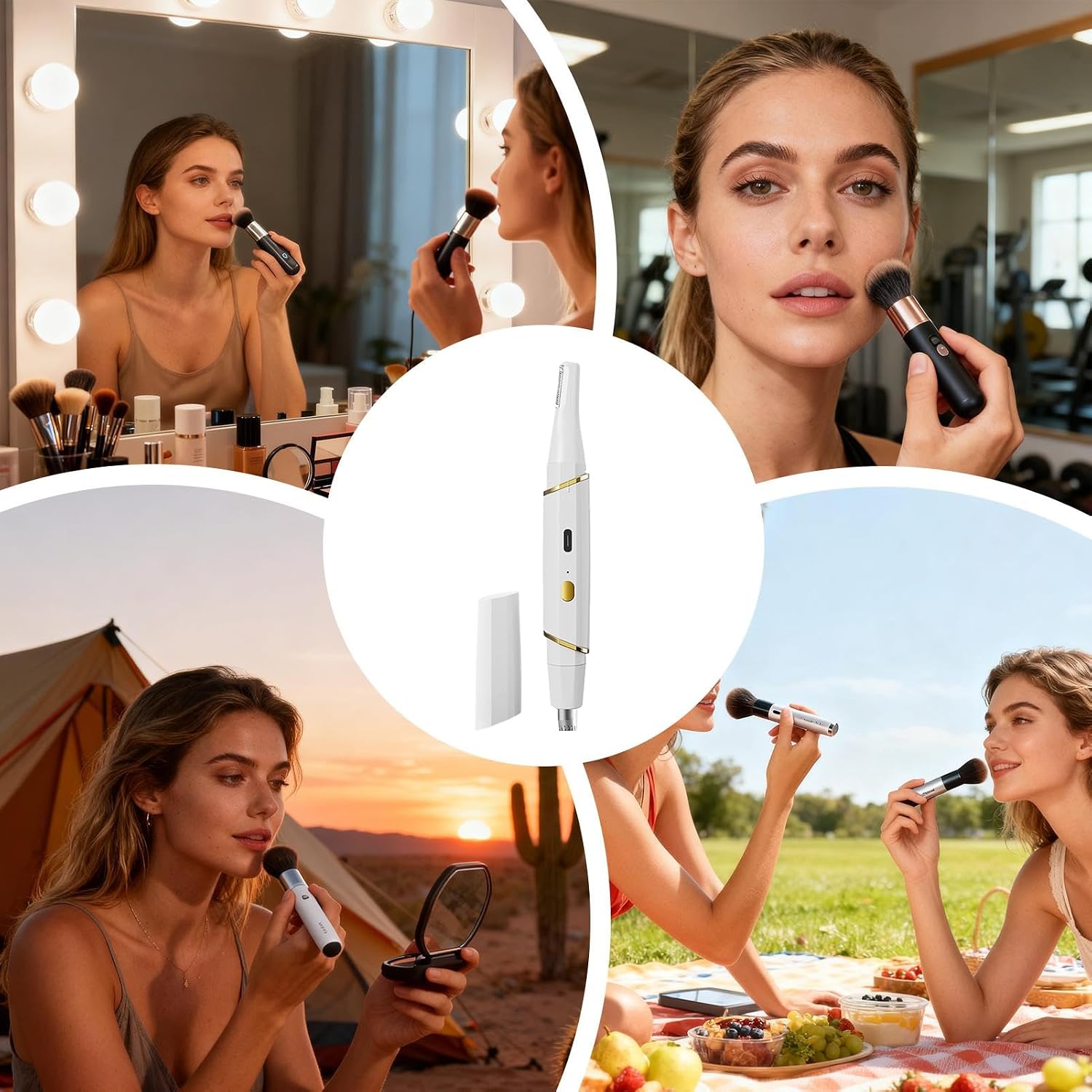 Electric Brow Shaver, USB Rechargeable Trimmer, Double Head Hair Cutter, Precision Facial Grooming Device, Tool for Eyebrow Nose and Beard, Portable Grooming Accessory