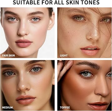 3 Pcs Makeup Palette Set, Baked Starter Kit, All-in-One Make Up Gift Sets For Women, Includes Baked Balance Foundation & Multi-Functional Makeup Palette & Retractable Brush, for Mature Skin (Set 03)