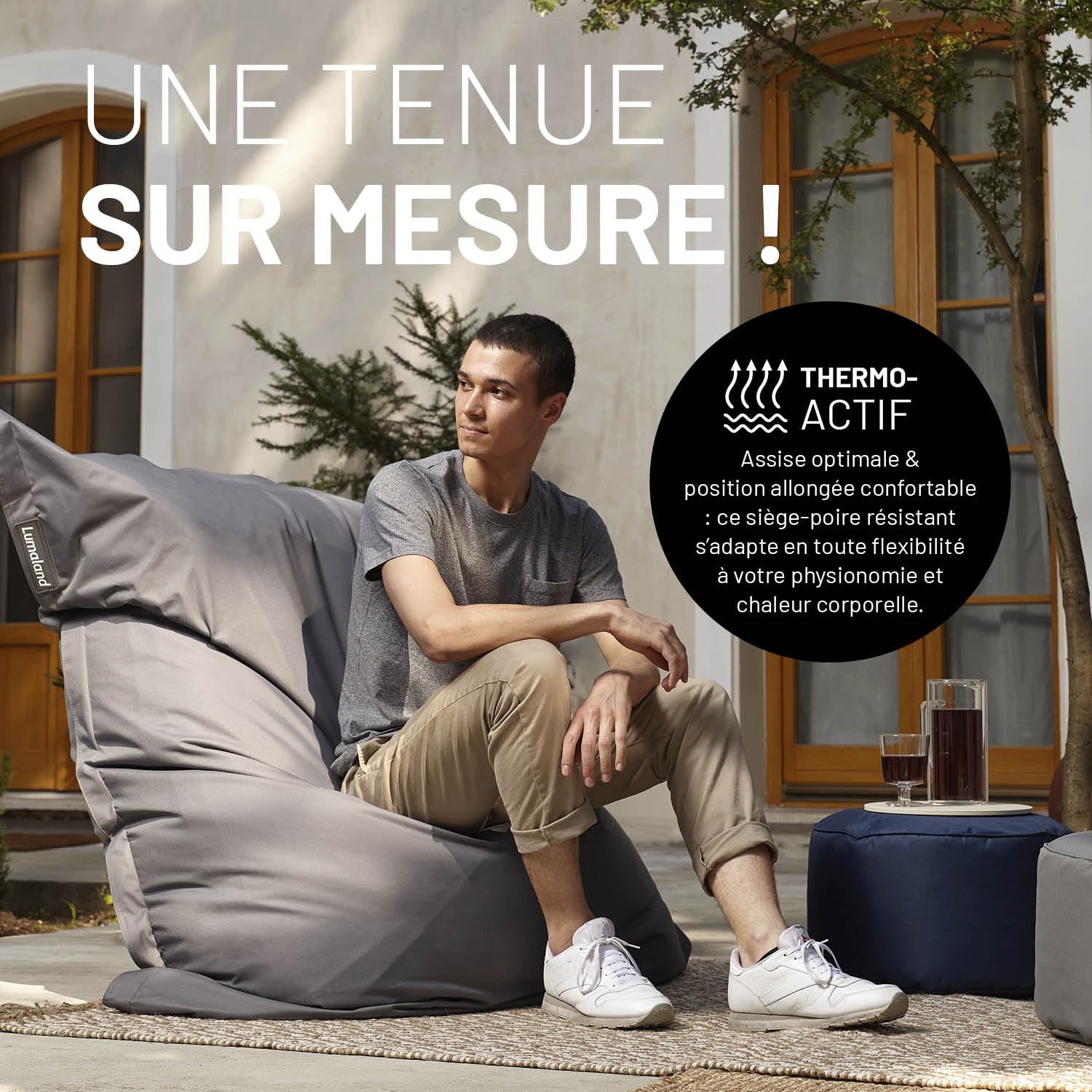 Lumaland Pouf géant XXL 140 x 180 cm Coussin de couchage imperméable Bean Bag housse lavable Vert pastel