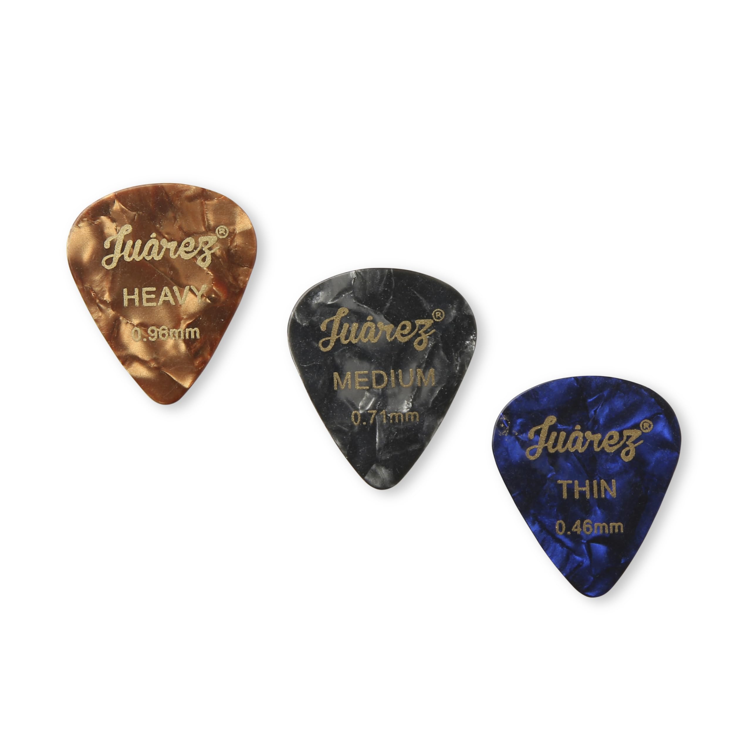 Juarez JAP120 Guitar Pick Set – 12 Premium Picks with 1 Pick Holder | Assorted Thickness (Thin, Medium, Heavy) for Acoustic, Electric & Bass Guitars | Durable, Colorful Picks with Holder — Amazon image 3