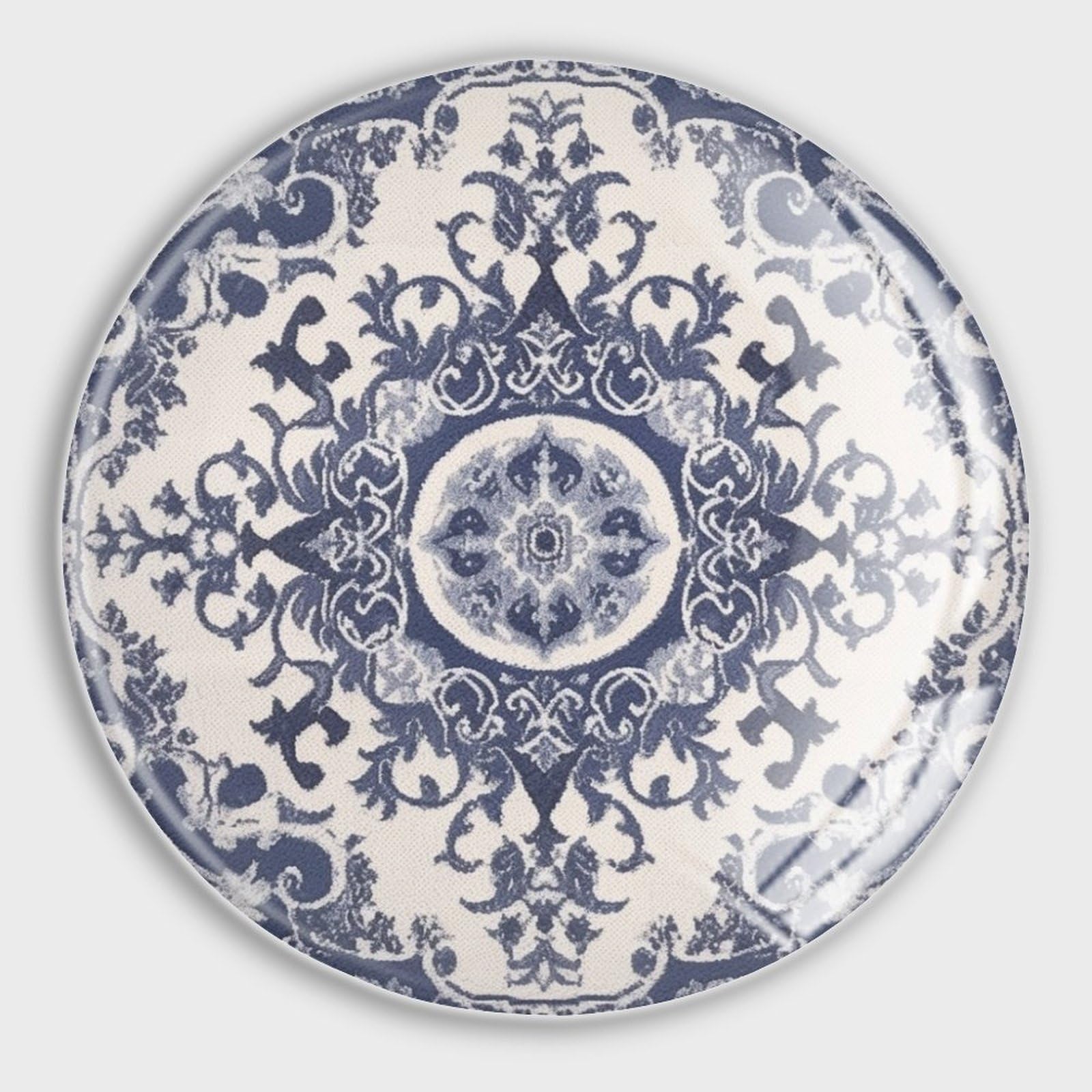 Chinoiserie - Imanes de cristal para nevera, damasco azul con bonitos imanes de color azul marino, imanes redondos chinos tradicionales, retro, rústicos, fuertes imanes para aula, cocina,