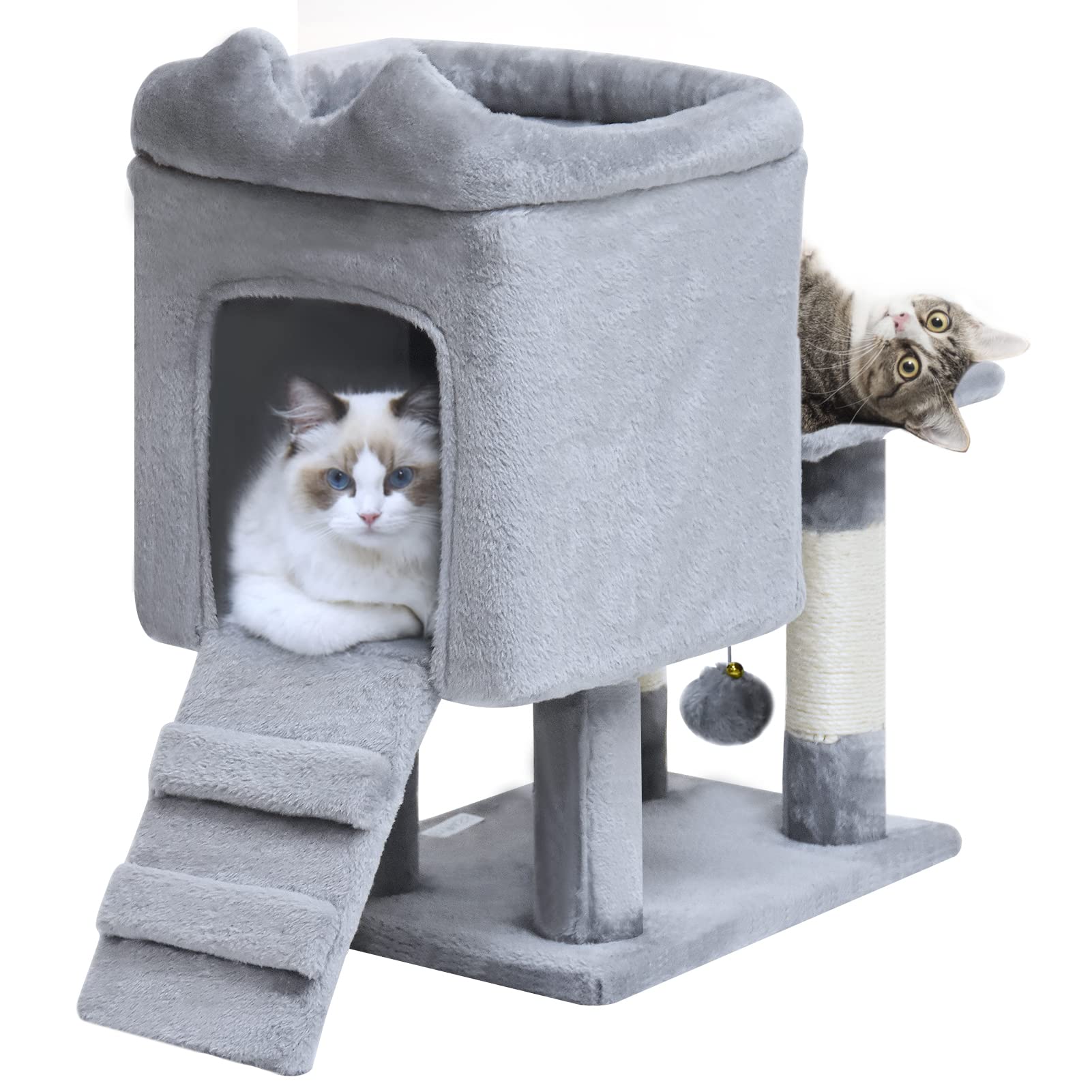 Photo 1 of ***PARTS ONLY*** BYPASS Cat Tree for Indoor Cats, 23.62" Modern Cat Tower with Sisal Scratching Posts, Cat Condo with Plush Perch, Climbing Ladder & Dangling Ball, Cat Furniture for Kittens Adult Cats 23.62" (Grey)