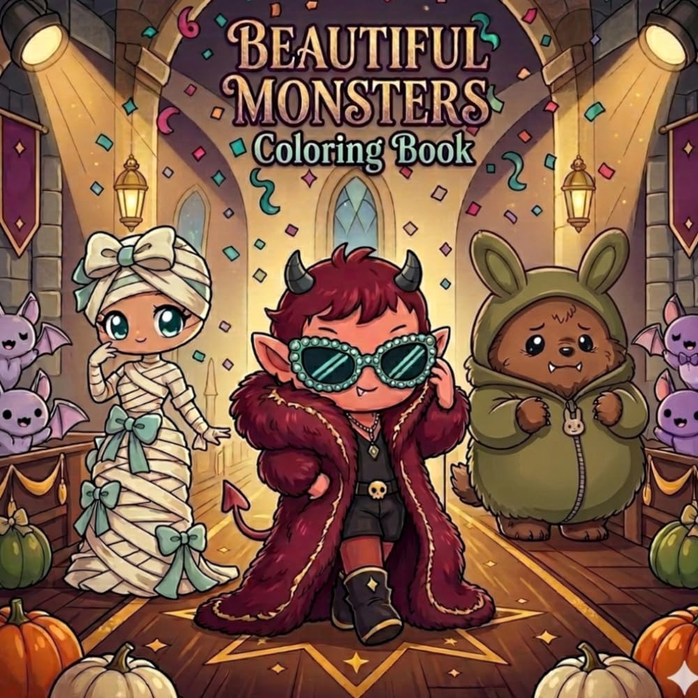 Beautiful Monsters Coloring Book: Cute and Spooky Monster Fashion Show