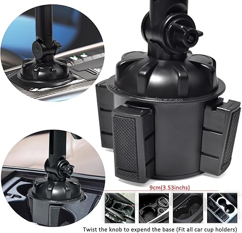 Miniatura 3 de HYS Portavasos Walkie Talkie Clip Mount, portavasos de mano para radio de coche [seguro y estable] Portavasos Radio de 2 vías, soporte para radio de