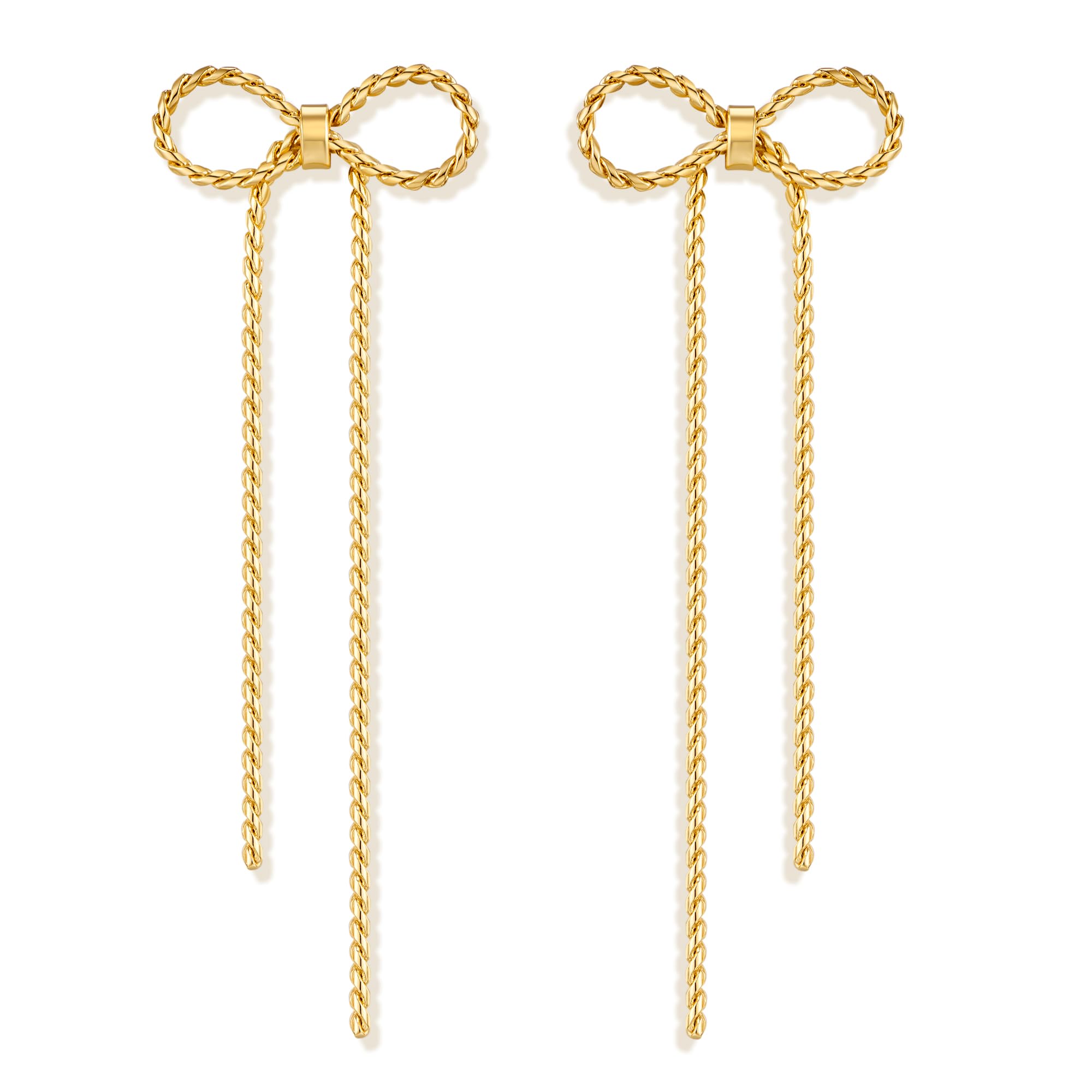 Gold Bow Stud Earrings for Women Statement Bow Stud Earrings