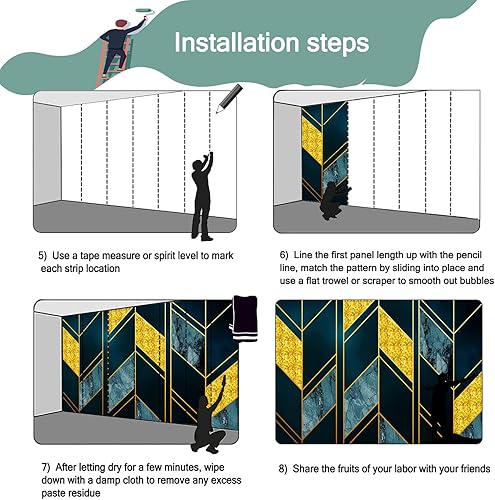 Miniatura 9 de Papel pintado con bosque de pinos brumosos y mural dorado para dormitorio (no despegar y pegar)