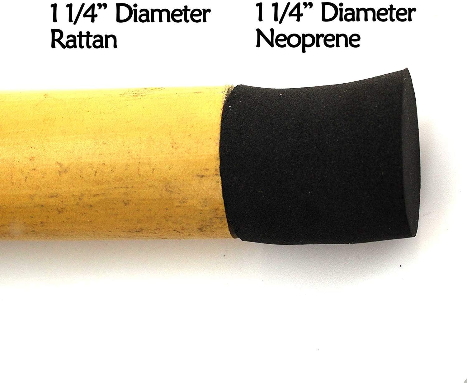 BambooMN Cylinder Tip Assortment - Low Profile Staff/Sword Neoprene Safety Tip - Both Sizes