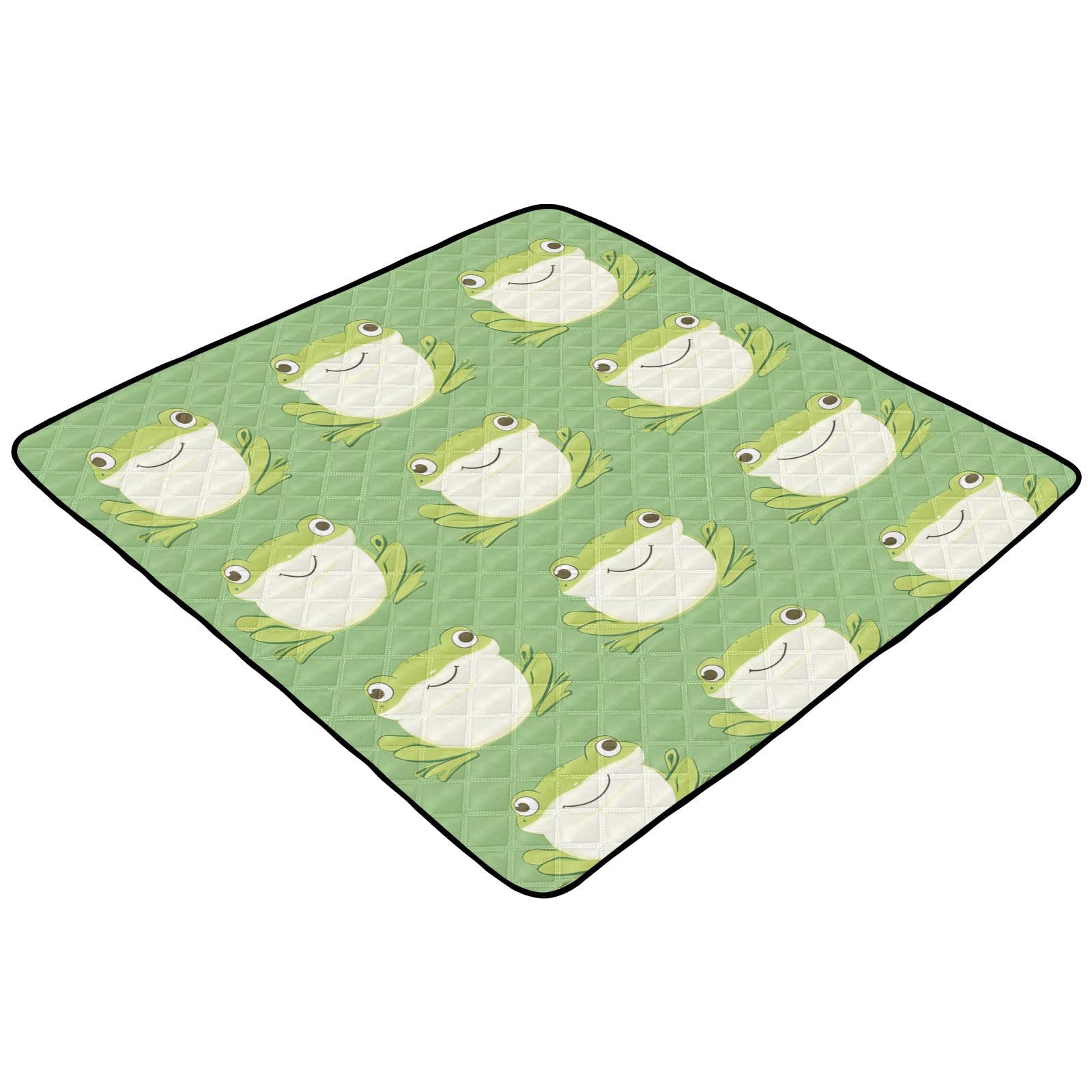 Kigai Cute Frogs Baby Play Mat for Floor and Playpen 50x50 inch Non-Slip Baby Activity Playmat Waterproof Foldable Crawling Mat for Infants Toddlers