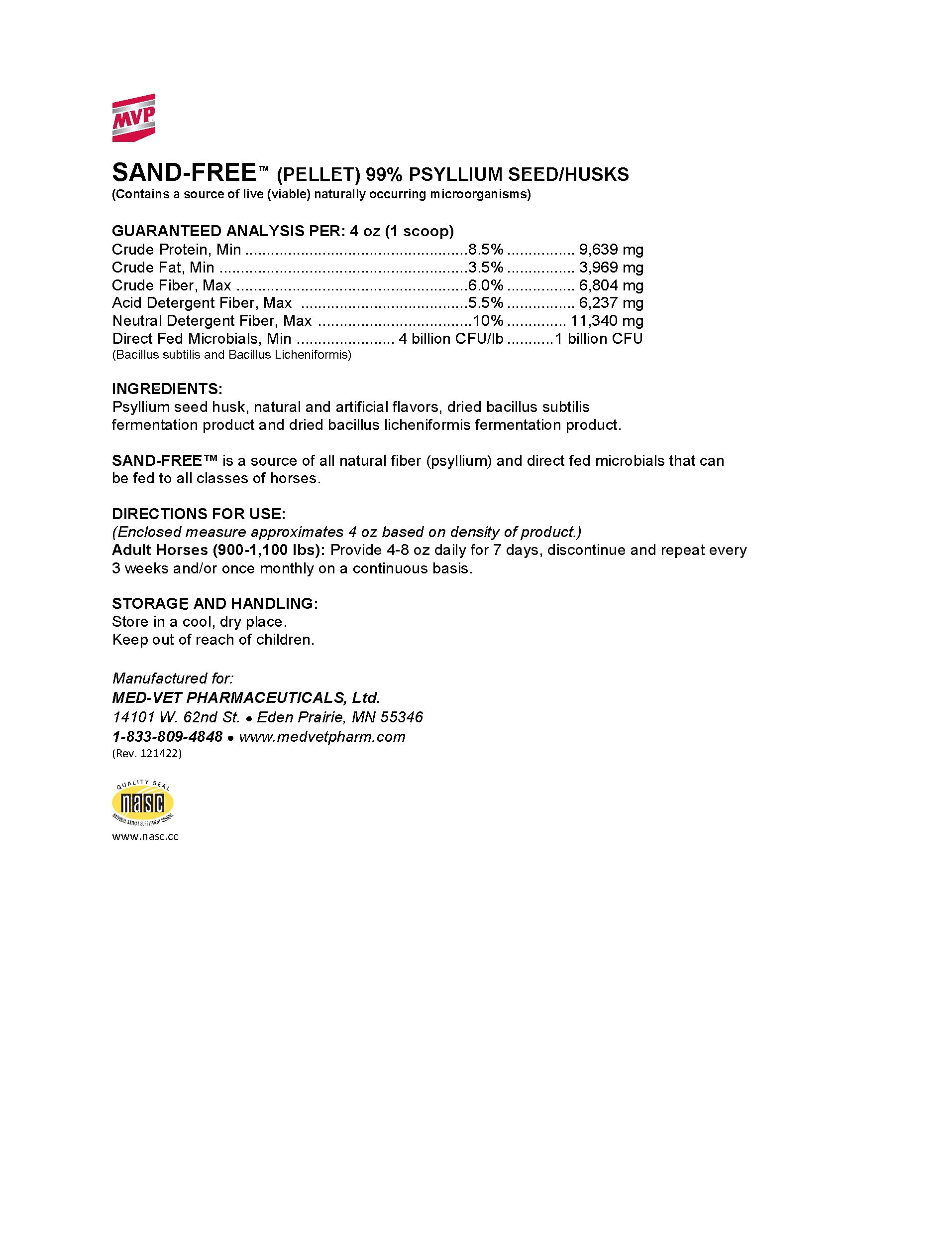 MedVet Pharmaceuticals Sand-Free