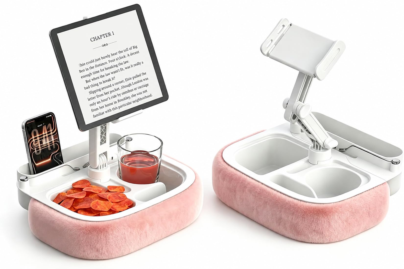 Kindle Halterung für Handys und Tablets mit Schale & 360° Klemme | Robuste Klemme – hält Geräte sicher fest, kompatibel mit 4,7–8,3 Zoll Tablets, Kindle & Smartphones