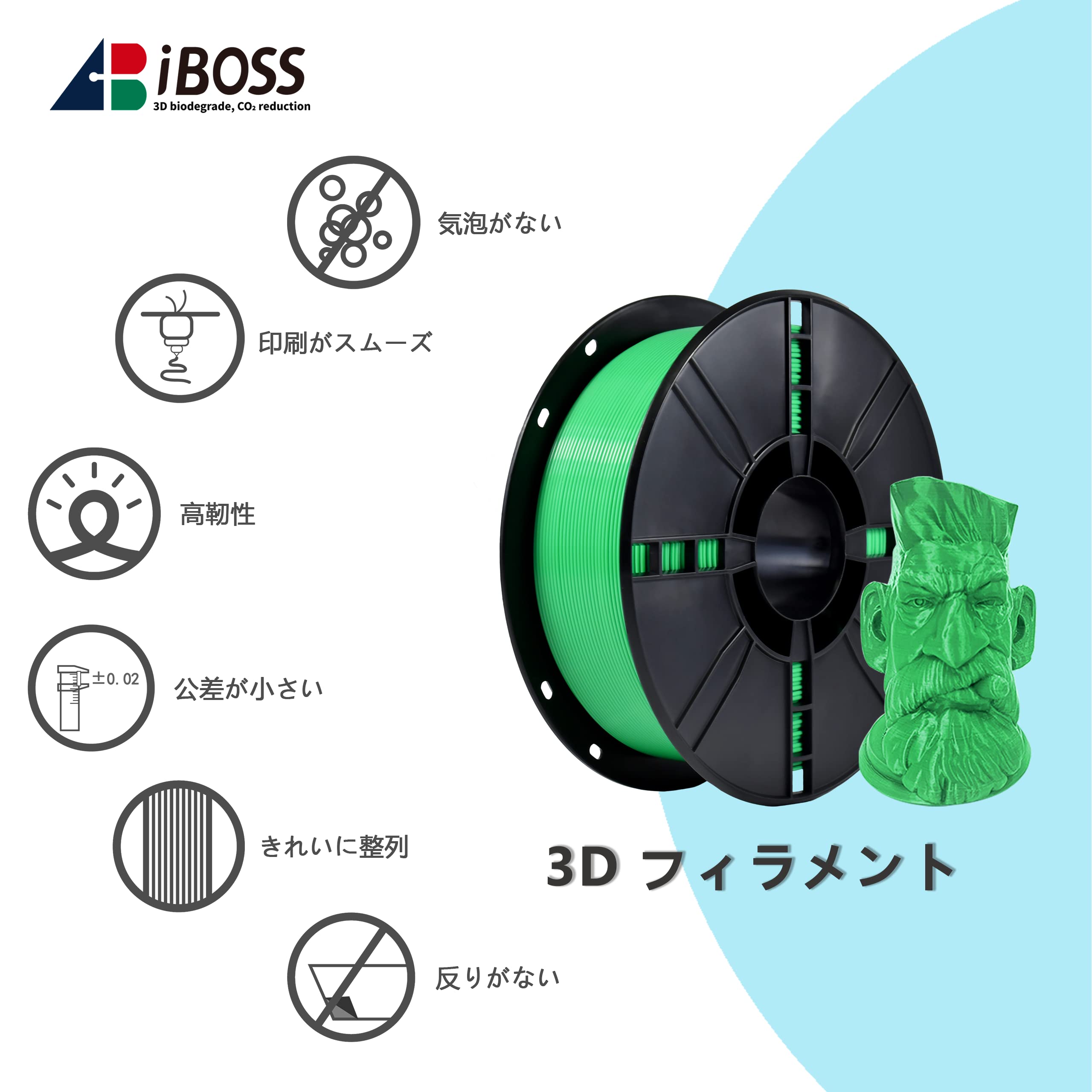 Amazon.co.jp: iBOSS PLA Plus 3Dフィラメント 3D印刷 PLA+ 3D
