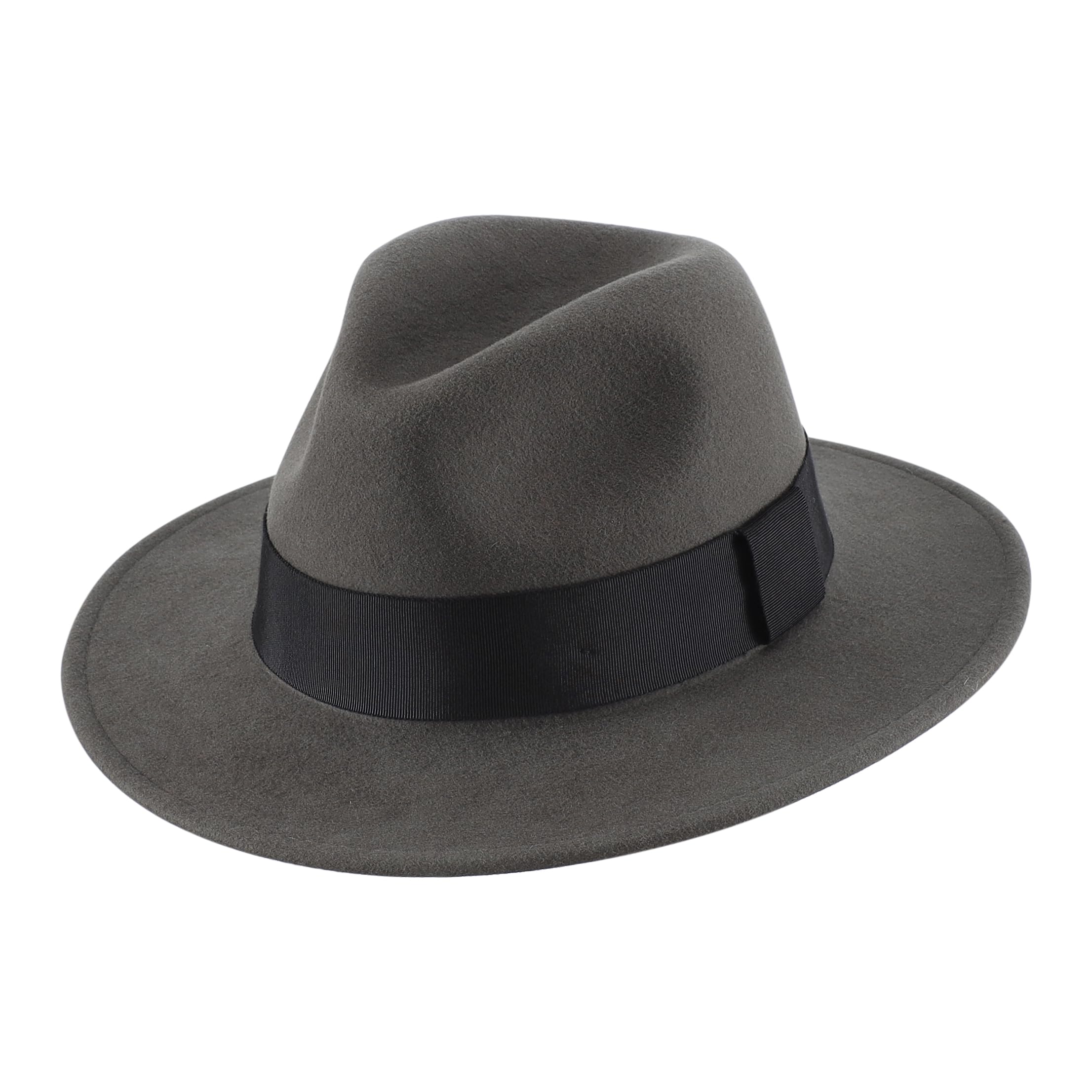 Home Prefer Mens Wool Fedora Hat with Band Classic Wide Brim Fedora Hat for Men Women Panama Dress Hat