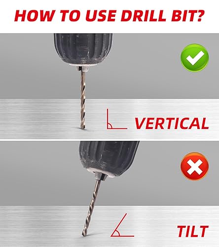 Miniatura 5 de LUCKUT Juego de brocas de cobalto de 18 pulgadas, longitud Jobber y broca torcida de vástago recto, brocas M35 HSS de tamaño fraccionario de 14