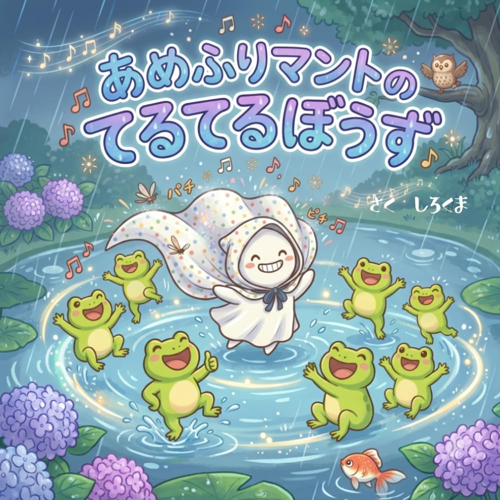 あめふりマントの てるてるぼうず