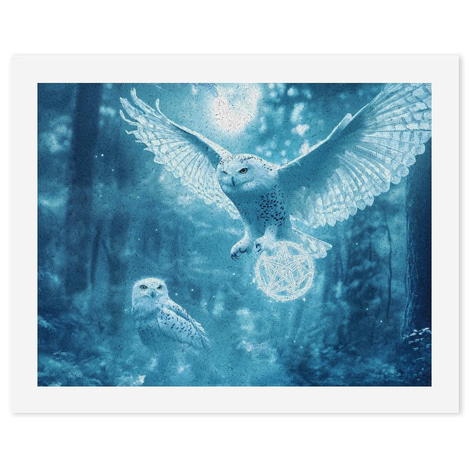 Lustiges Malen nach Zahlen für Erwachsene, Motiv: Weiße Eule, Baumwolle, digitales Ölgemälde, Heimdekoration, Geschenk, 50 x 65 cm