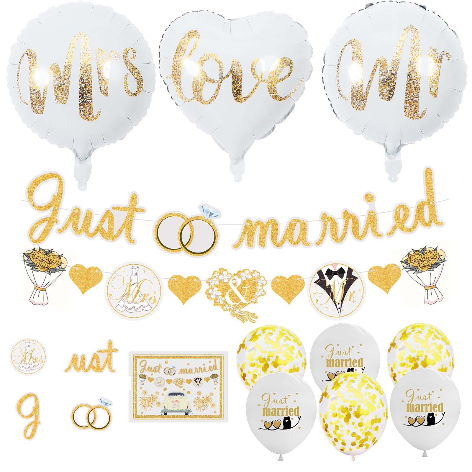 Sonwaha Just Married Garland, Wedding Just Married Decoration, Wedding Decoration, Registry Office Decoration