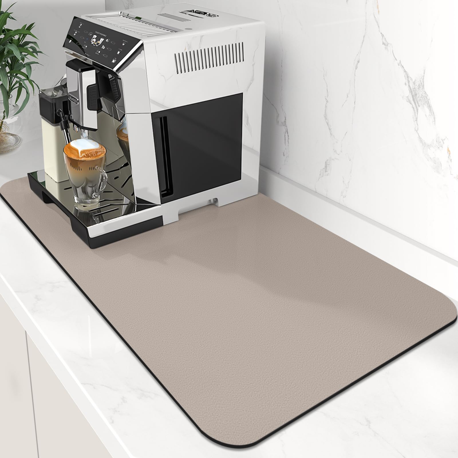WISELIFE Coffee Mat Super Absorbent Dish Drying Mat Coffee Bar Accessories Match with Machine Large Drying Mats for Kitchen Counter 12" W x 19" L,
