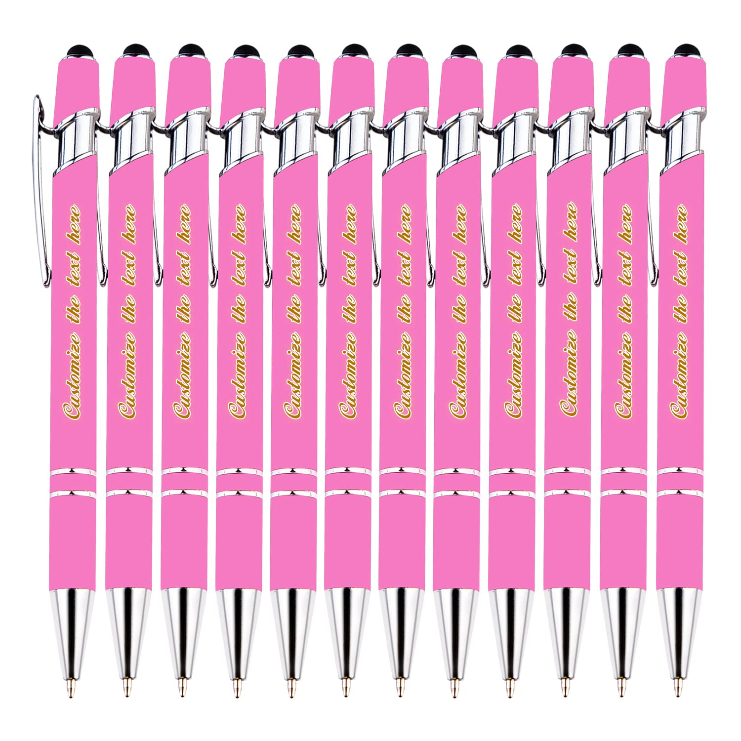 Personalized Colorful Ballpoint Pen, Smooth Writing, Customized Ballpoint Pens with Your Custom Logo or Text, Choose the Custom Text color, Black Ink Pen for Office Staff School Student Use, 36PCS