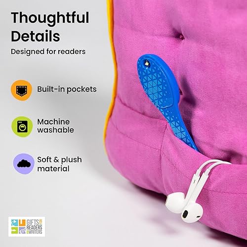 Miniatura 7 de Gifts for Readers & Writers Soporte de almohada para tablet para cama gris  Soporte acolchado de alta calidad para lectura con manos libres,
