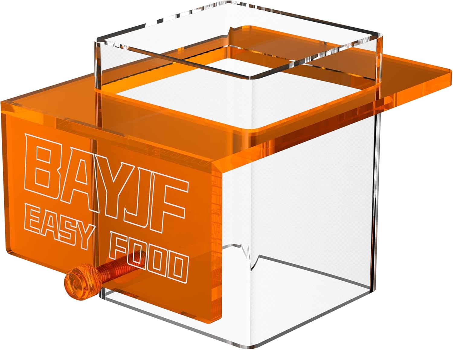 Hanging Acrylic Fish Feeding Ring for Aquarium,Transparent Orange Square Fish Food Feeder for Aquarium Accessories,Suitable for Betta Guppy Clownfish