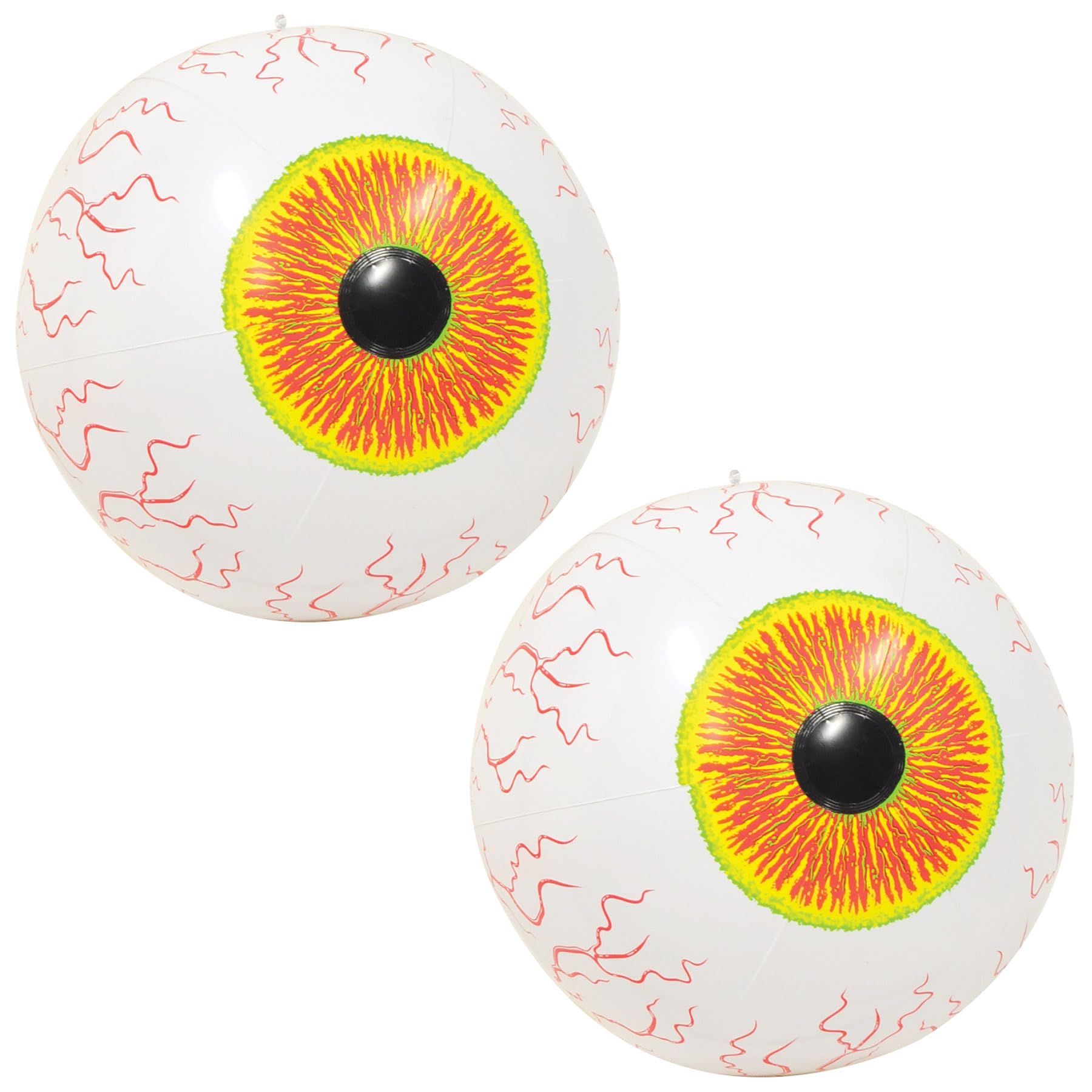 Beistle 2 Piece 16" Plastic Inflatable Eyeball Decorations With Hang Tab-Giant Eye Spooky Halloween Party Supplies, Multicolor