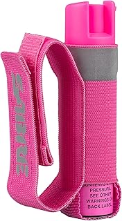 SABRE Runner Pepper Gel, Maximum Police Strength OC Spray, Reflective Strap for Easy Carry & Access, 0.67 fl oz, 4x Longer Spray Time - Up to 13 Seconds Optional Clip-On Alarm & LED Armband Combos