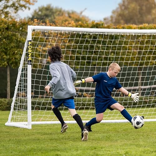 FORZA 12ft x 6ft Football Goal | All Weather uPVC Garden Goals with Quick and Easy Assembly - Optional Training Football, Target Sheet & Carry Bag (1. Goal) - Image 2