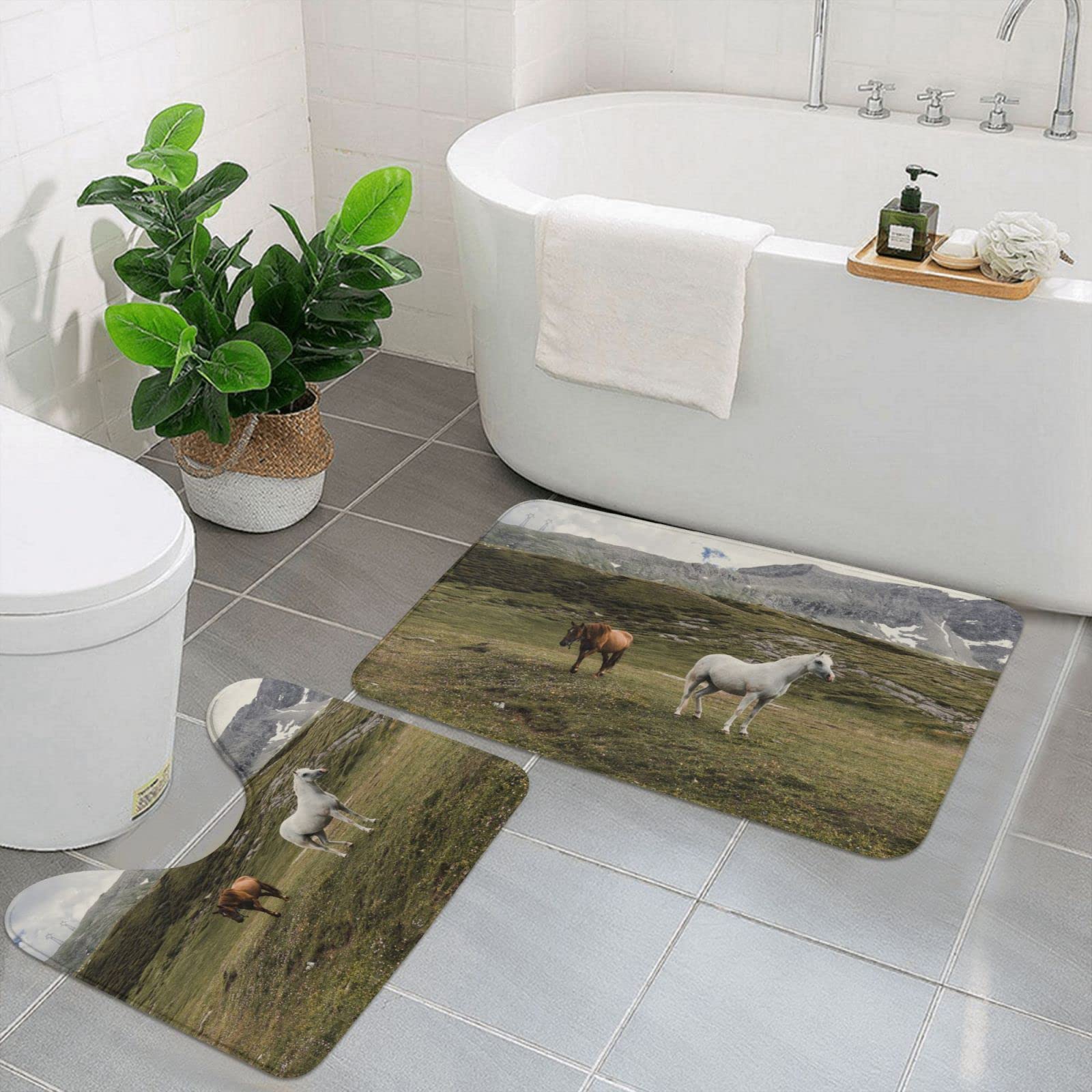 Tapis de bain antidérapant Mountainous Landform : évitez les glissades avec ce lot de 2