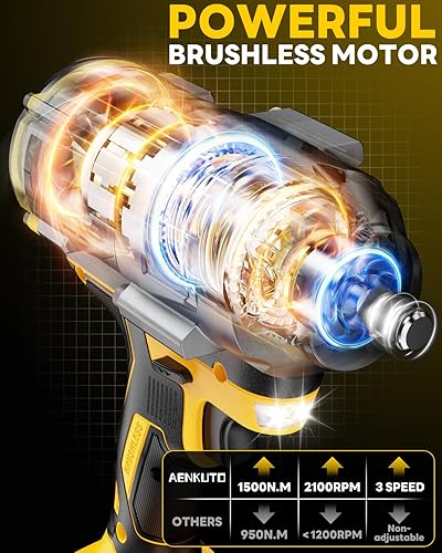 Miniatura 4 de Llave de impacto inalámbrica para batería DeWALT de 20 V MAX, 1500 Nm (1106 pies-libras) pistola de impacto sin escobillas de 1/2 pulgada, luz de