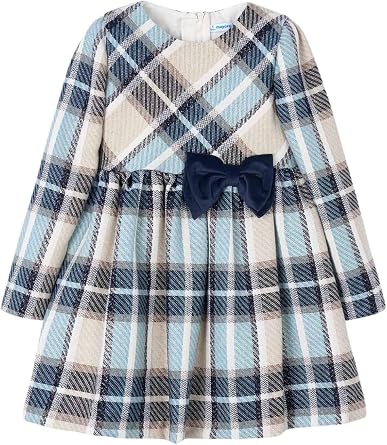 Mayoral Plaid Dress for Girls Navy