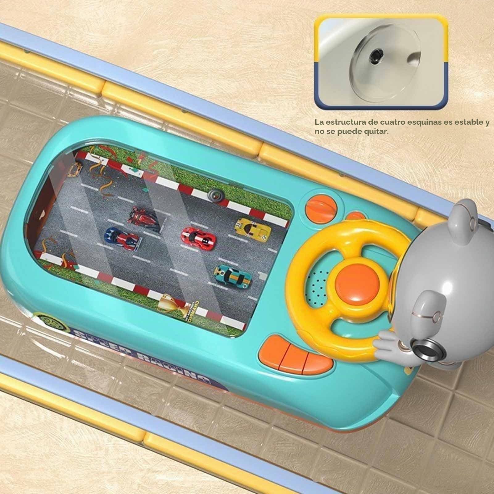 Volante de Carreras Musical, Juguete Educativo Interactivo con ABS Duradero para Niños y Niñas Mayores de 3 Años, Aventura de Aprendizaje en Juego