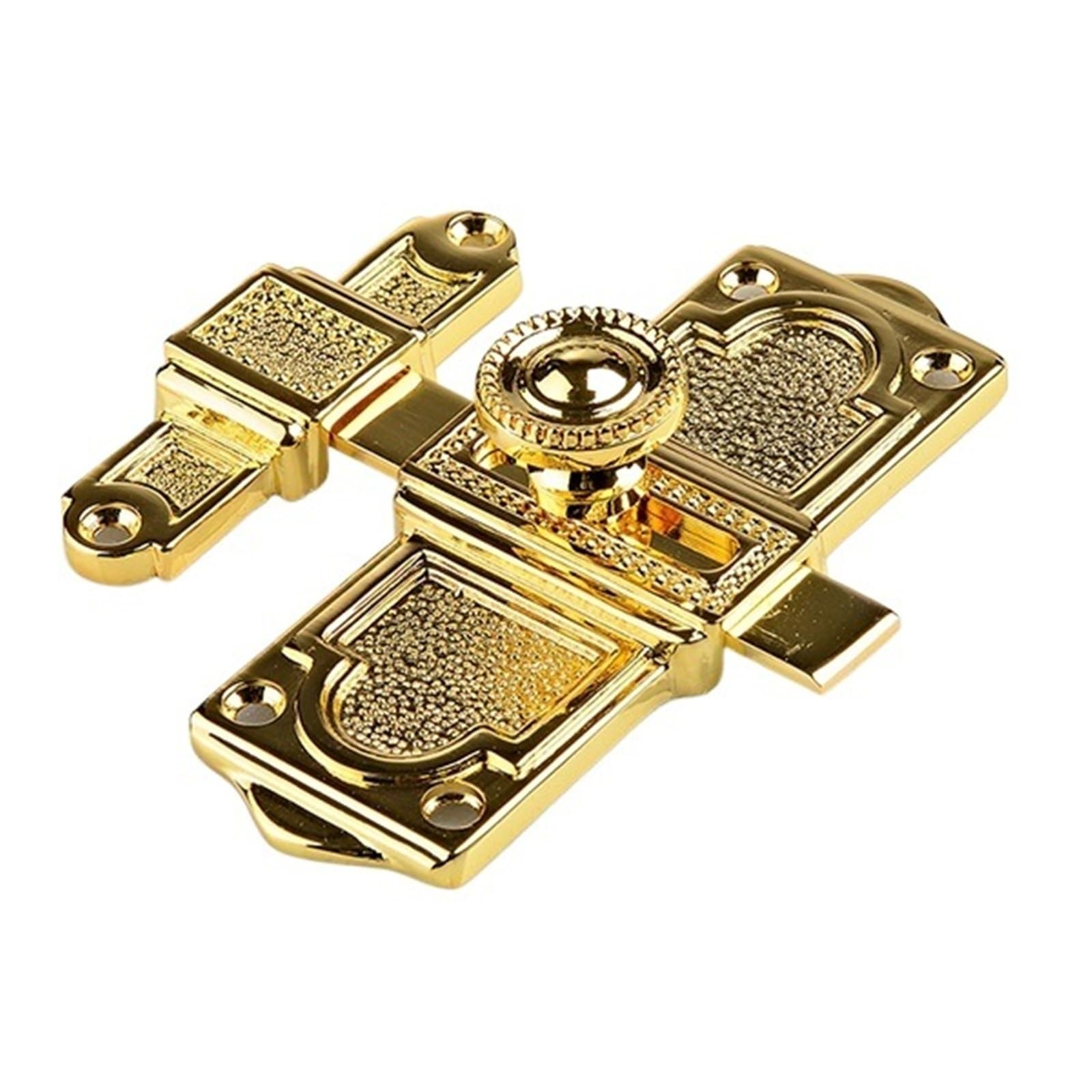 Compatible con cerrojo de latón for montaje en superficie, pestillo de seguridad de bronce antiguo con barra de bloqueo metálica de acabado dorado vintage for herrajes de puertas y portones.(Gold)