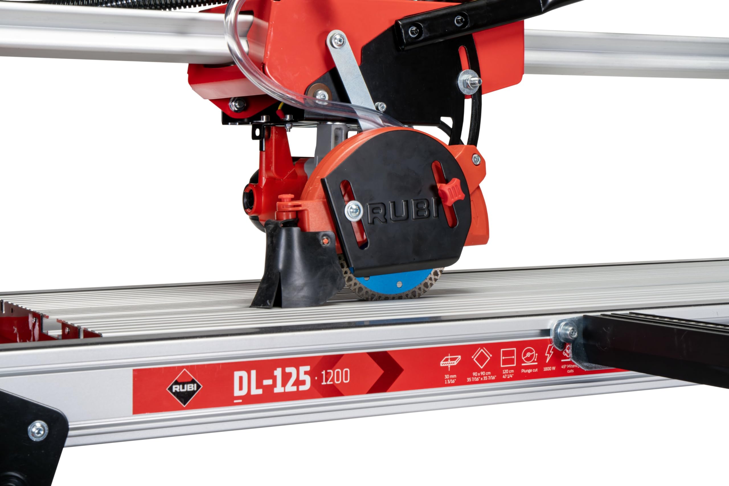 Scie circulaire plongeante DL-125 1200 – Coupe carrelage, céramique et grès – Rail guidage, laser, 1800W, zéro poussière