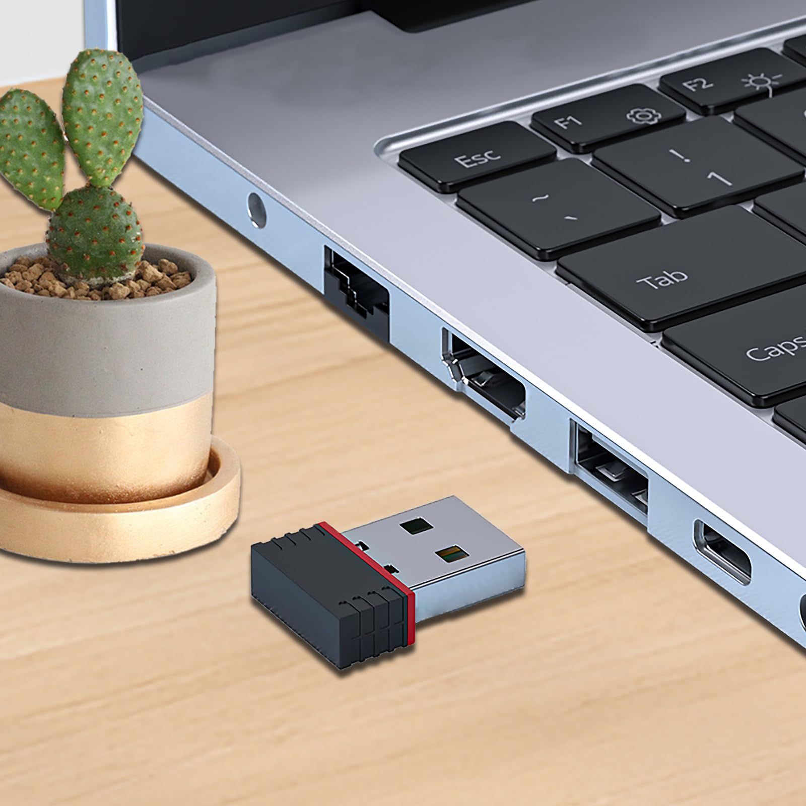 Clé USB WiFi 300Mbps Adaptateur WiFi Mini pour PC Portable TV Compatible Windows Mac OS Linux Noir