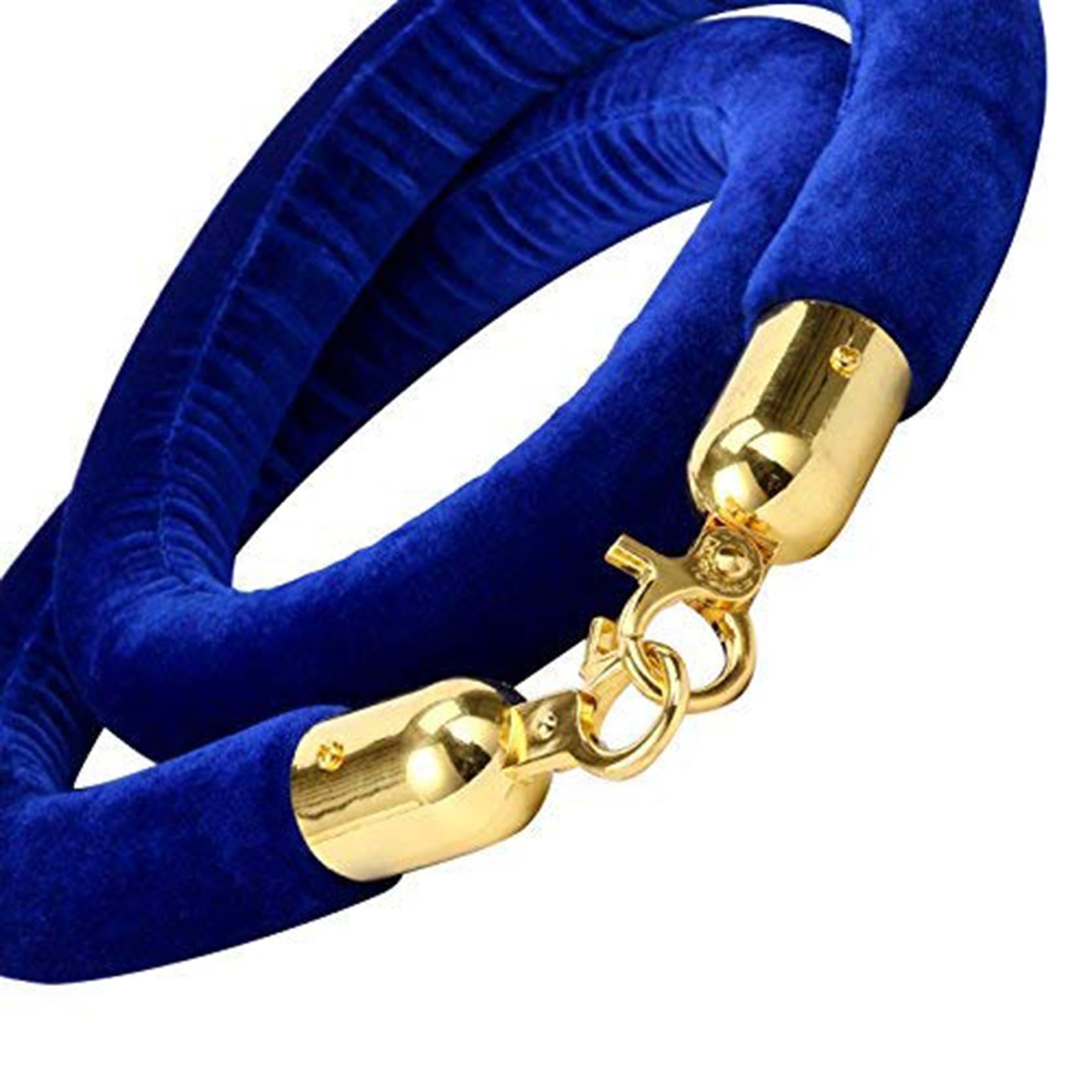 Corde de Velours Bleu 2 Pièces avec Mousquetons pour Contrôle des Foules 90cm