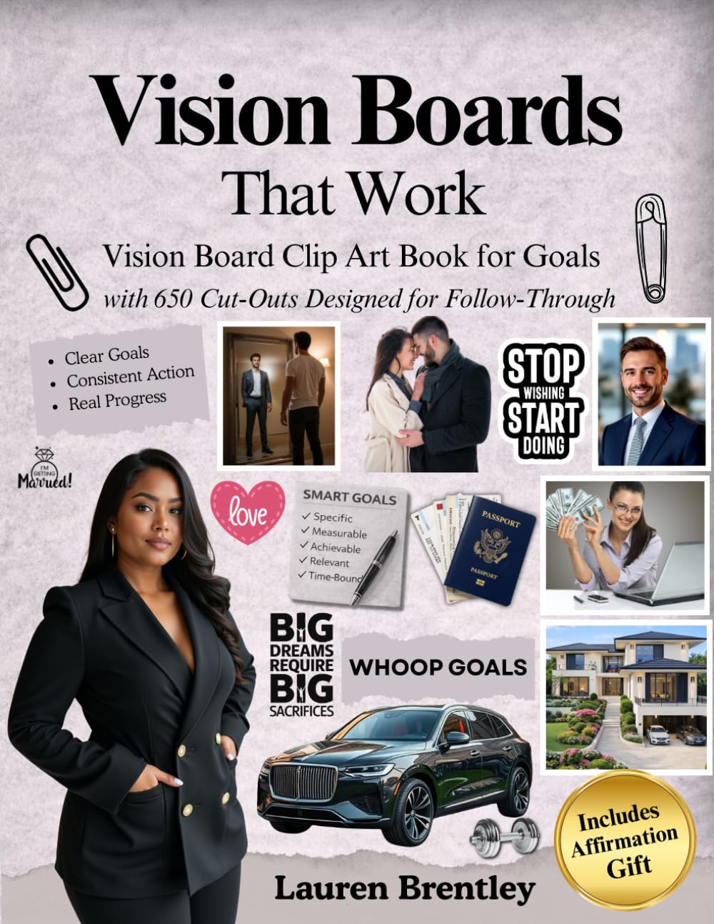 Vision Board Clip Art Book : Livre d'images à découper avec 650 illustrations pour vos objectifs