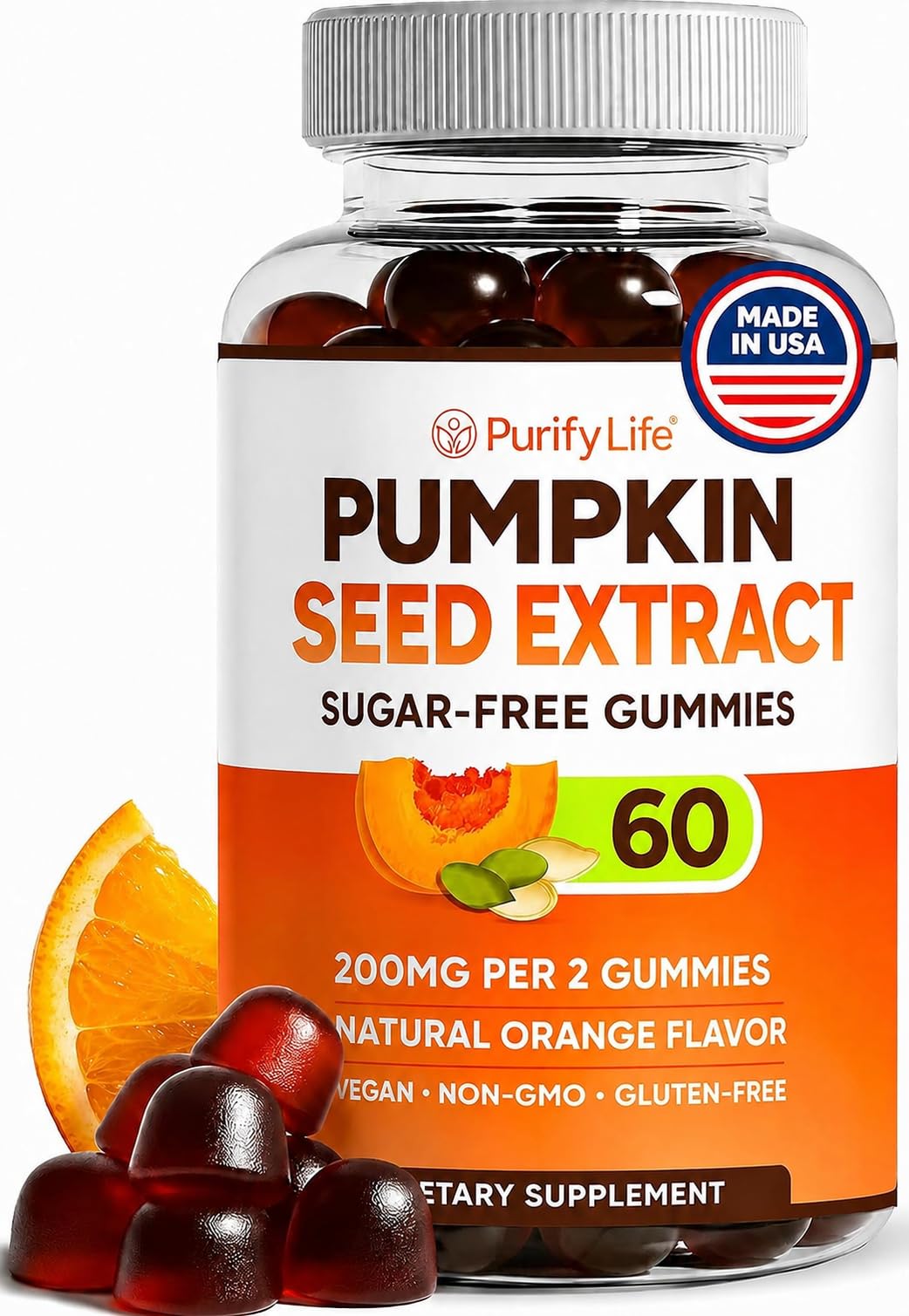 Sugar-Free Pumpkin Seed Gummies to Support Healthy Hair & Skin, Vegan