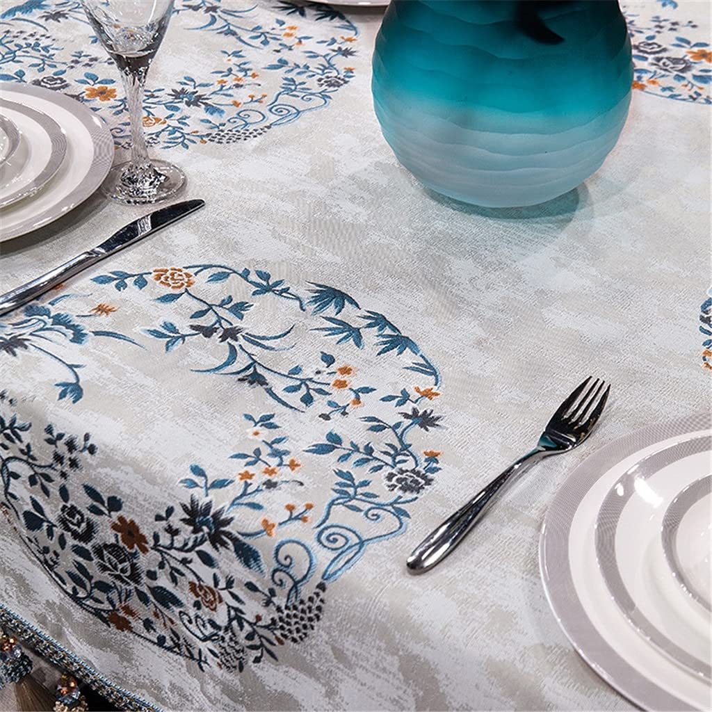 EHOMERY Nappe Table De Nuit Nappe Rectangulaire Japonaise Motif De Style Chinois Linge De Table Serviettes Nappes Coton Et Lin Style 8 Décoration De Protection De Table 140X180Cm