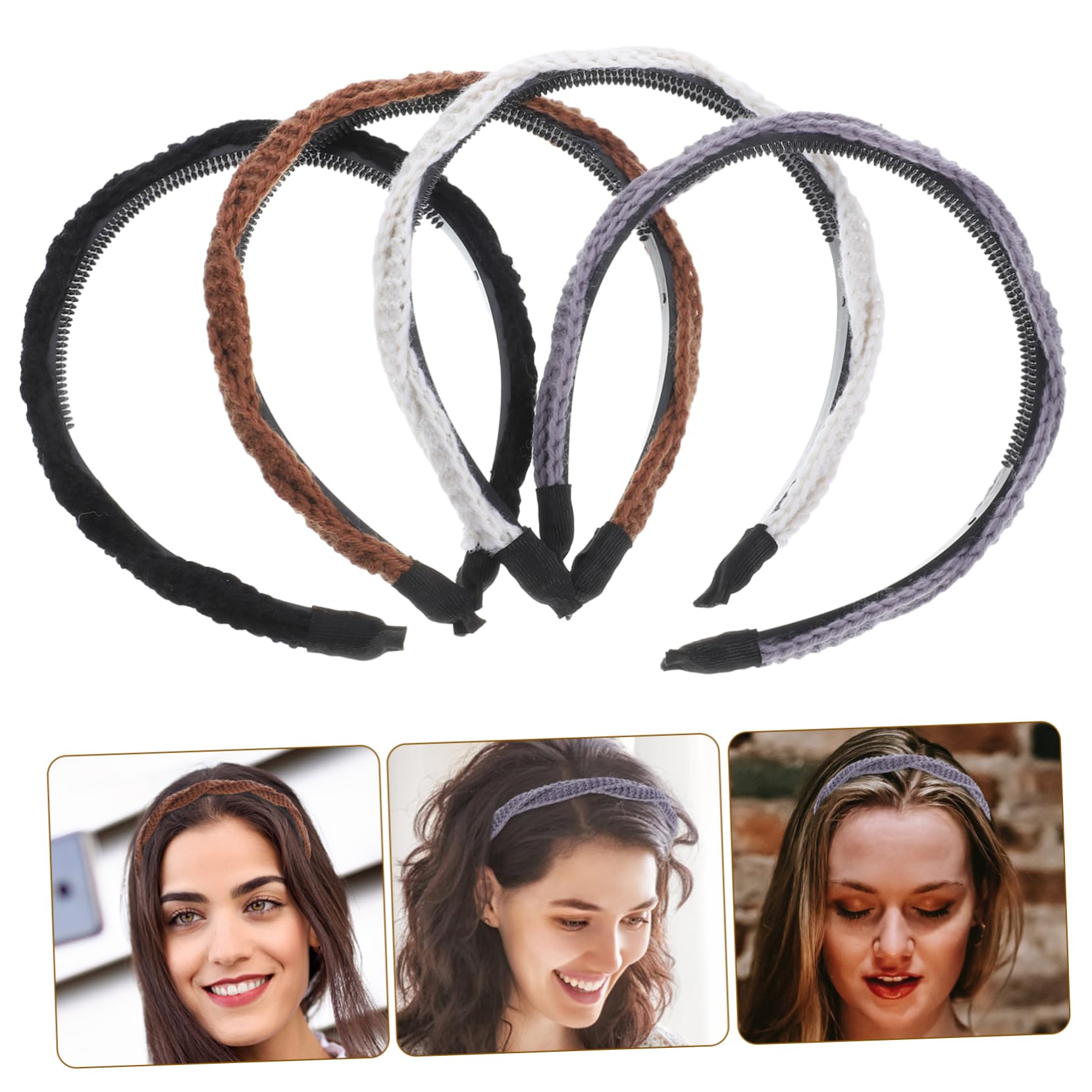 Baluue 16stücke Teiliges Geflochtener Haarbänder Für Damen Stilvolle Rutschfeste Gestrickte Haaraccessoires Schwarz Braun Und Beige Für Verschiedene Anlässe Und Looks