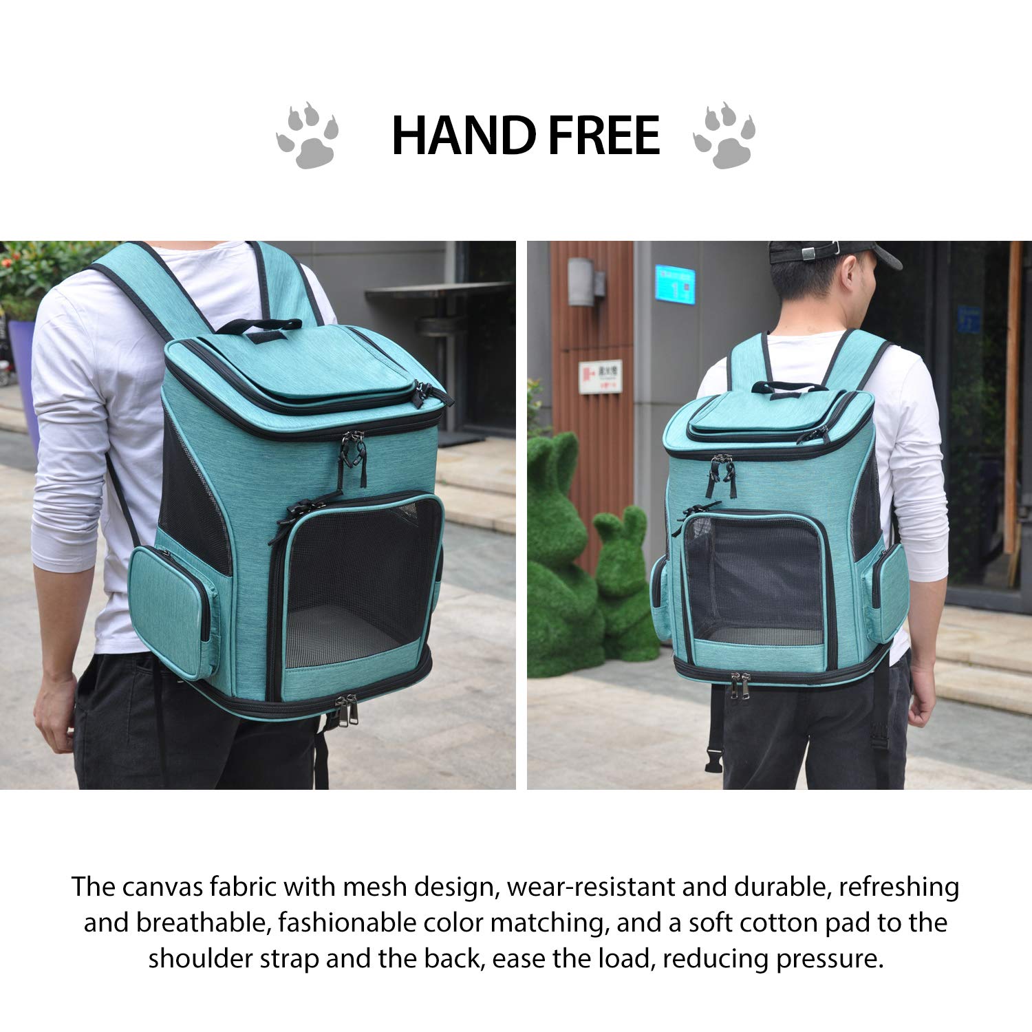 PETCUTE Mochila para Perros Bolsa para Transportar Gatos Mochila Mascotas Transpirable,Viaje Mochila para Llevar Perros Gato Pequeños,Azul