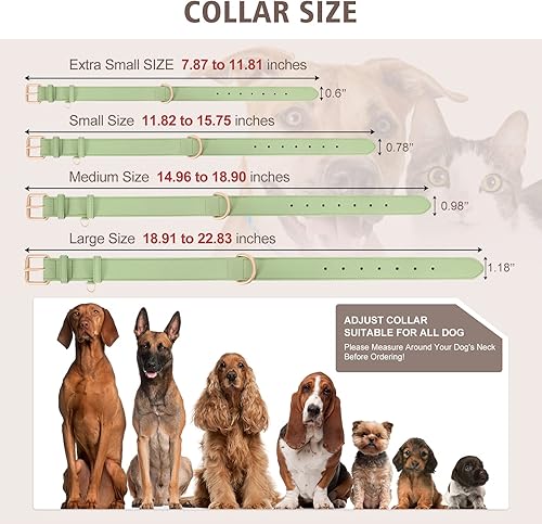Miniatura 6 de WLIXPBB Airtag - Collar de cuero para perro pequeño mediano y grande ajustable de cuero suave acolchado collar de hebilla de metal resistente con