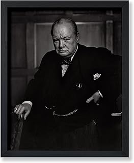 Poster Master Winston Churchill Poster - Portrait Print - British Prime Minister - Statesman Design - Photography Art - Black & White Style - Great Office or Living Room Decor - 8x10 UNFRAMED