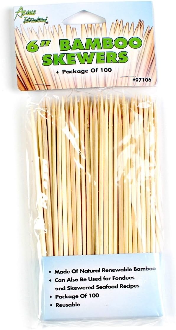 Bamboo Skewers 6" (PACK 1)