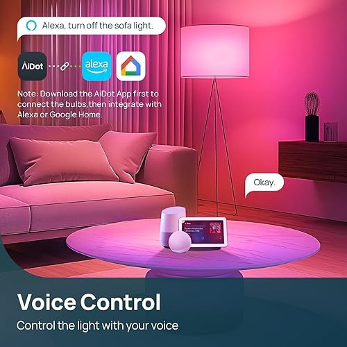 Miniatura 3 de Linkind Bombillas inteligentes, bombilla inteligente de 1100 lm (equivalente a 75 W), funciona con Alexa y Google Home, bombillas RGB que cambian de