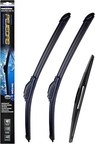 3 Wiper Blades for Honda Fit 2009-2022, OE Genuine Replacement (2814 Front Wiper + 14 Rear Wiper)