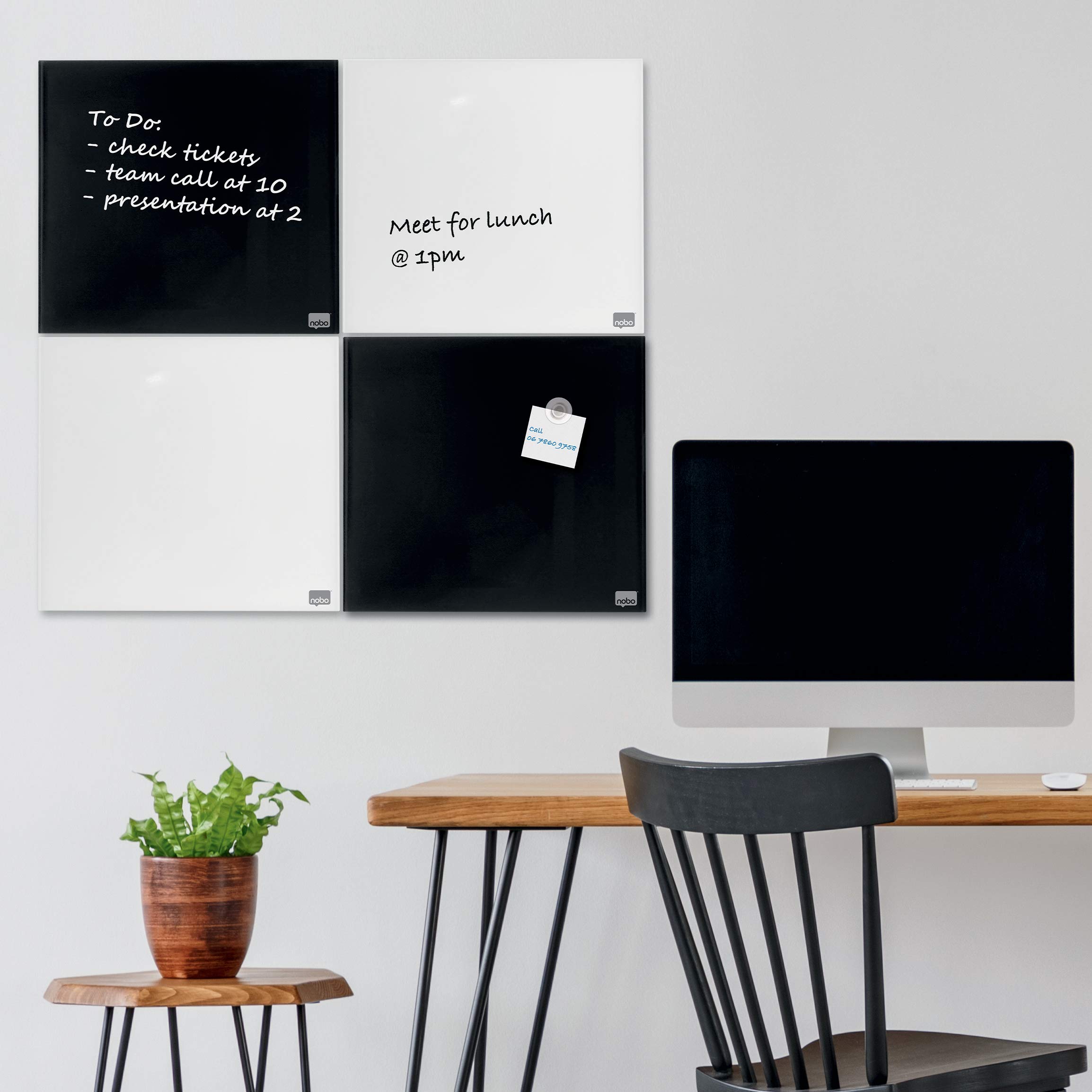 Schwarze Glas-Tafel Trocken Abwischbar – Magnetisch, 121,9 X 91,4 Cm, Rahmenlos Für Büro & Zuhause