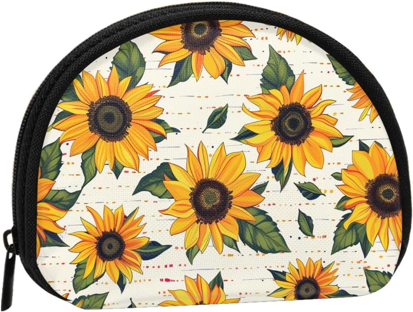 Sunflower Pattern Printed Coin Purse for Women Cute Small Change Wallet Mini Coin Purses Pouch with Zipper