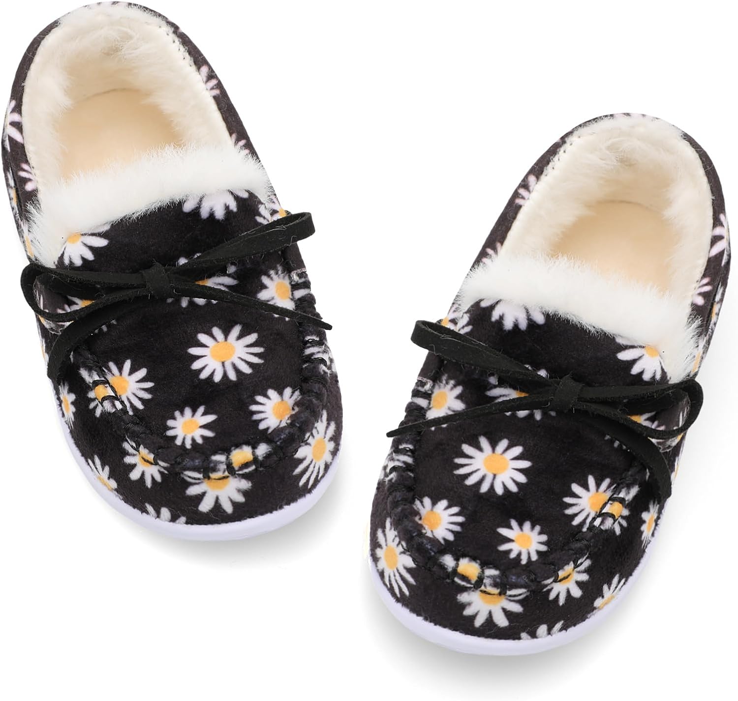 Scurtain Unisex Kids Toddler Slippers Suede Moccasin Slippers for Boys Girls Baby Lined with Warm Fur - Image 2