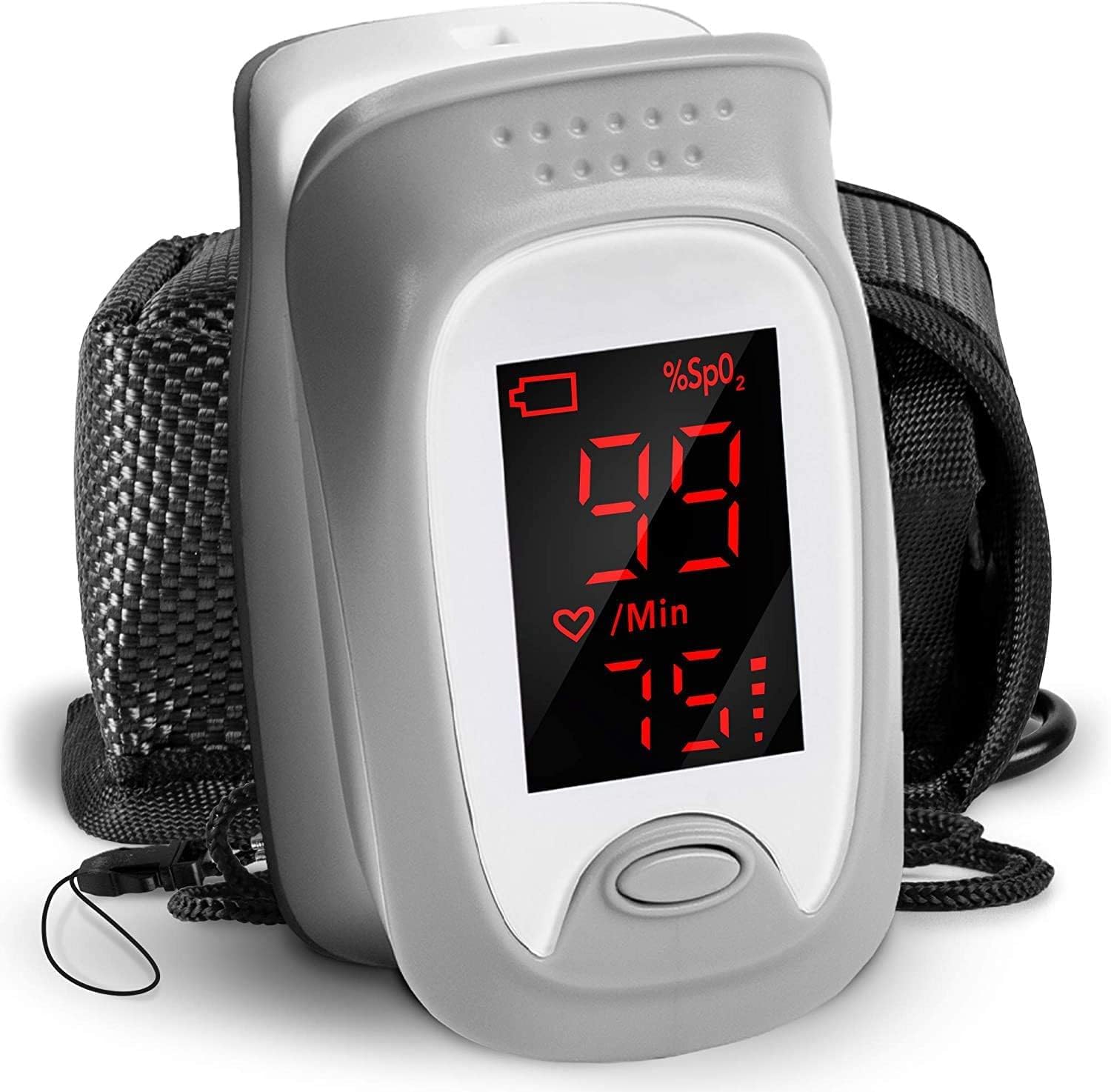 Duronic OX01R Ossimetro da dito Pulsossimetro per misurazione SpO2 | Rivelatore ossigeno nel sangue e pulsazione, Display digitale, Risultato accurato, Custodia protettiva inclusa